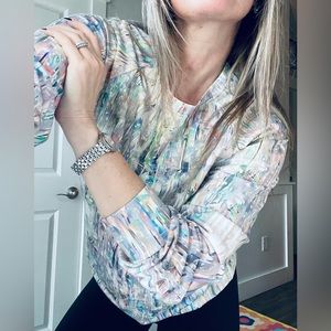 NWOT Sparkly Longsleeve Crewneck Shirt|SilverGlittery Illusion Sequin Print|Sz S